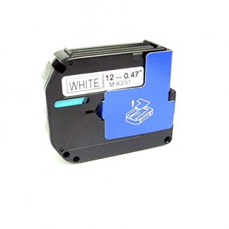 BROTHER P Touch M tape M-K231 Beyaz Etikete Siyah 12mmx8M Muadil