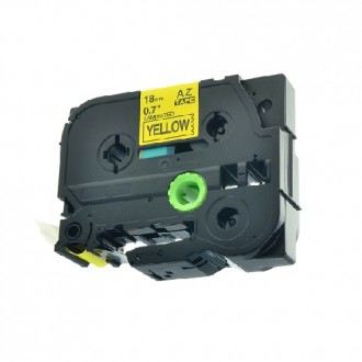 BROTHER P Touch TZ tape 18TFX641 Sarı Esnek Etikete Siyah  18mmx8M  Muadil