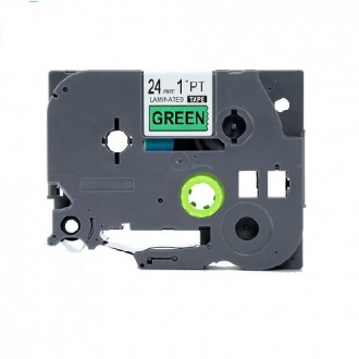 BROTHER P Touch TZ tape 24TZE751 Yeşil Etikete Siyah  24mmx8M  Muadil