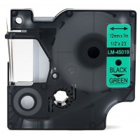 DYMO D1 45019 YESIL ETIKETE SIYAH 12mm x 7m Muadil