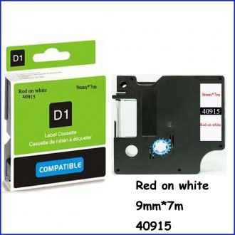 DYMO D1 Serisi Beyaz Etikete Kirmizi 40915 9mmx7M