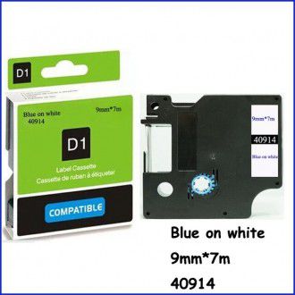 DYMO D1 Serisi Beyaz Etikete Mavi 40914 9mmx7M 