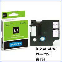 DYMO D1 Serisi Beyaz Etikete Mavi 53714 24mmx7M 