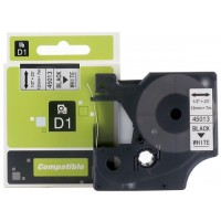 DYMO D1 Serisi Beyaz Etikete Siyah  45013 12mmx7M Muadil