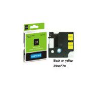 DYMO D1 Serisi Sari Etikete Siyah 53718 24mmx7M 
