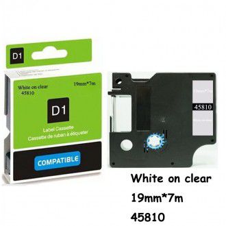 DYMO D1 Serisi Seffaf Etikete Beyaz 45810 19mmx7M 