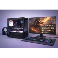 KP1 Ryzen 5 1600 240Gb Ssd 4Gb R9370 256Bit Fdos 23.8" 100Hz Ips Gaming Pc